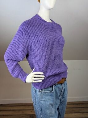 Wilfred Lavender Chenille Crew Neck Sweater, Size Small